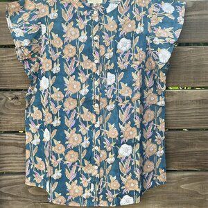 Celia Top - Peacock Floral